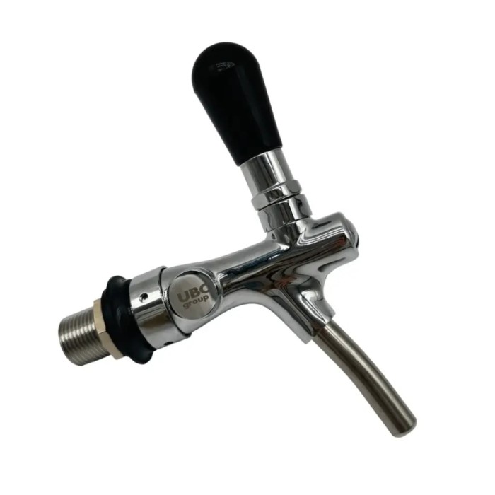UBC Beer tap, self closing beer faucet - with compensator, chrome, thread length: 35 mm