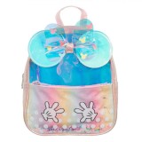 Rucsac Copii, Model Multicolor, Dimensiuni 20x7x24cm, Detalii Holografice și Glitter, Buzunar Transparent cu Confetti și Mărgele, Oem