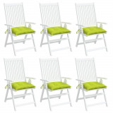Set 6 Perne Scaun vidaXL, 50x50x7 cm, Verde Deschis, Material Oxford, Umplutura Spuma, Rezistente Apa, Interior/Exterior