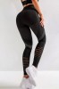 Colanti Modelatori Push-Up Talie Inalta, Negri, Fitness cu Perforatii R673-1. S, S/M (74% Poliester)