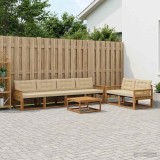 Cumpara ieftin Set de canapele de exterior 7 buc. 6-Locuri Natural si Bej