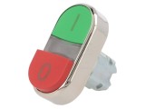 Comutator dublu cu indicator de poziție 22mm - rosu/verde