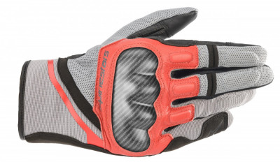 Manusi Moto Alpinestars Chrome Gloves, Gri/Negru/Rosu Deschis, Large foto