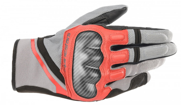 Manusi Moto Alpinestars Chrome Gloves, Gri/Negru/Rosu Deschis, XL