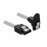 Cablu SATA III drept/unghi jos 20cm Transparent, Delock 85344