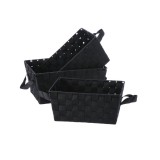 Cumpara ieftin Set 3 cosuri depozitare textil negru 30 x 20 x 14 cm, 32,5 x 22,5 x 15 cm, 35 x 25 x 16 cm