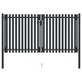 Cumpara ieftin Poarta de gard cu usa dubla, otel, 300x150 cm, antracit