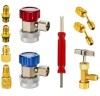Set Adaptoare AC, 8 Piese &ndash; Cuplaje Rapide și Accesorii pentru Sisteme de Aer Condiționat R134A și R410