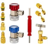 Set Adaptoare AC, 8 Piese &ndash; Cuplaje Rapide și Accesorii pentru Sisteme de Aer Condiționat R134A și R410