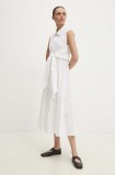 Answear Lab rochie culoarea alb, midi, evazată
