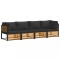 Set canapele de gradina cu perne, 4 piese, lemn masiv de acacia