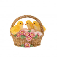 Figurina Chicks in basket 12 cm x 9 cm x 10 cm