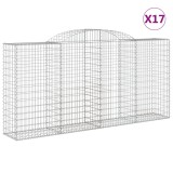 Cumpara ieftin Cosuri gabion arcuite 17 buc, 300x50x140/160cm, fier galvanizat