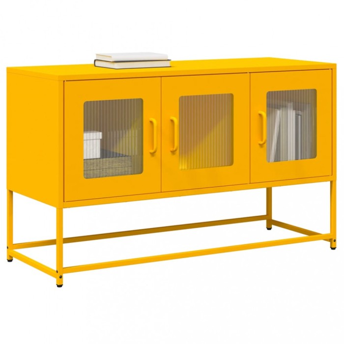 vidaXL Dulap TV, galben muștar, 100,5x39x60,5 cm, oțel laminat la rece