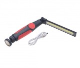 Lanterna LED Mecanic 360&deg; cu Magnet, Incarcare USB-C, Reglare Lumina, Cap Mobil, Aluminiu/Plastic, 375x38mm