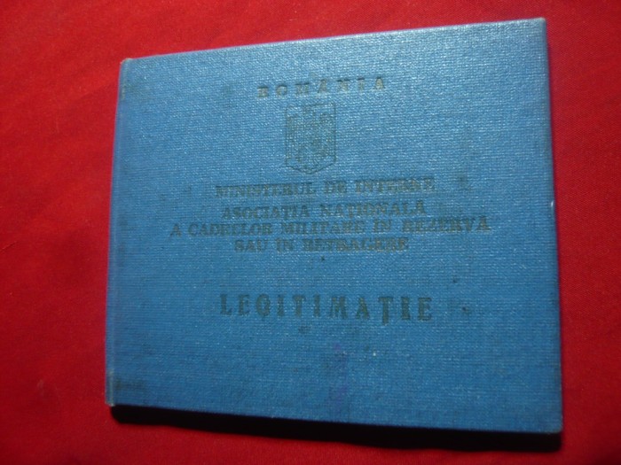 Carnet Min. Interne- Asociatia Cadre Militare Rezerva sau Retragere 2002