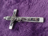 Crucifix de gat vechi complet,argintat expus fara a fi curata sau lustruit