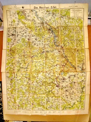 B579- I- Harta veche drumetie Nordost-Eifel Deutches Reich interbelica panza. foto
