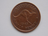 HALF PENNY 1943 AUSTRALIA, Australia si Oceania