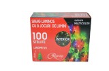Instalatie de Craciun, sirag luminos cu 8 jocuri de lumini, 100 de beculete stelute multicolore, 5 m, Regency