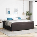 vidaXL Cadru de pat cu saltea Maro &icirc;nchis 200 x 200 cm țesătură