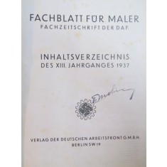 FACHBLATT FUR MALER 1937