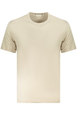 Calvin Klein Jeans Tricou BADGE REGULAR TEE barbati, cu logo brodat, Regular fit, Bej, XL foto