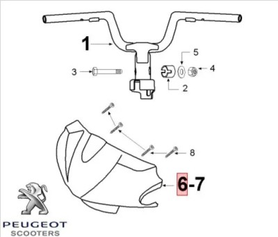 Carena superioara ghidon originala Peugeot Vivacity - Vivacity 2 2T 50-100cc (albastru deschis) foto