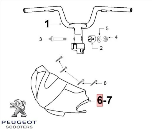 Carena superioara ghidon originala Peugeot Vivacity - Vivacity 2 2T 50-100cc (albastru deschis)