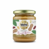 Crema de arahide Biona Smooth Bio 250g, fara sare, fara ulei de palmier, produs ecologic