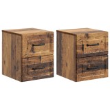 vidaXL Dulap de noapte suspendat 2 pcs Lemn vechi 34,5 x 33 x 40 cm 899332