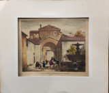 GRAVURA AVANSI DELLA CHIESA DI S. COSIMATO &quot;Traftevere in Roma&quot; 1829