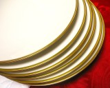 SET 6 FARFURII INTINSE PORTELAN CREM IVOIRE ROSENTHAL CU BORDURA AURITA ANUL 1957 25 CM