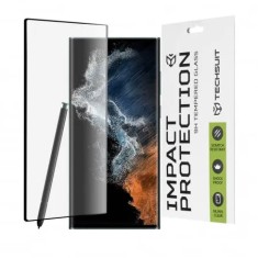 Folie sticla securizata Samsung Galaxy S22 Ultra 5G Techsuit 111D Negru Curbata foto
