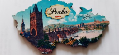 XG Magnet frigider-tematica turistica-Cehia-Praga-Podul Carol foto