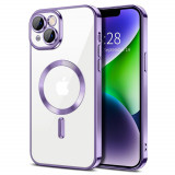 Cumpara ieftin Husa pentru iPhone 14 Plus, Techsuit Luxury Crystal MagSafe, Light Purple