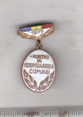 bnk ins Insigna Fruntas in gospodarirea comunei 1977