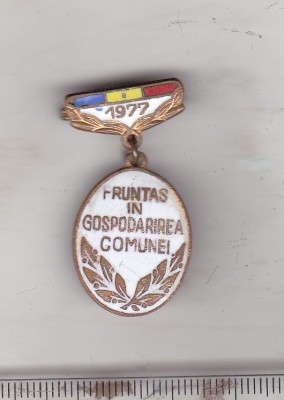 bnk ins Insigna Fruntas in gospodarirea comunei 1977 foto
