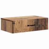 vidaXL Masă laterală montată pe perete Lemn vechi 59 x 34,5 x 17 cm 898663