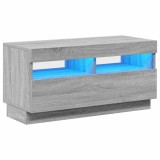 Cumpara ieftin Comoda TV cu lumini LED, gri sonoma, 80x35x40 cm