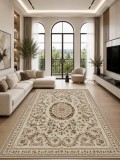 Covor Lotos 539-100, Marime 60 x 110 cm, Bej, Crem, Inaltime Fir 8 mm, Antialergic, Polipropilena, Living, Dormitor, Sufragerie, Birou