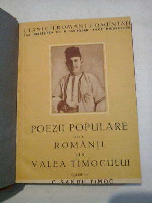 POEZII POPULARE DELA ROMANII DIN VALEA TIMOCULUI - Culese de C. SANDU-TIMOC - Craiova, 1943 foto