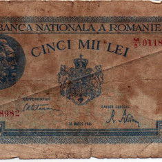 Bancnotă 5000 lei - Republica Socialistă România, 1945