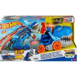 Transportator 2in1 cu doua masinute, Hot Wheels City, Ultimate T-Rex, HNG50