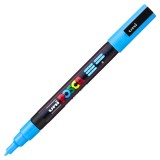 Marker PC-3M Posca cu vopsea pe baza de apa,varf fin, 0.9-1.3 mm,albastru deschis