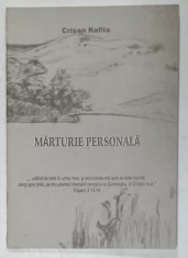 MARTURIE PERSONALA de CRISAN RAFILA , ANII '2000 , FORMAT MIC