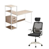 Cumpara ieftin Set mobilier studenti birou si scaun de birou 2 buc Gloryn Pako World Negru 80x37x123 cm