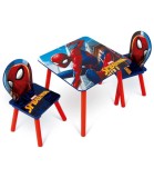 Masă din Lemn cu 2 Scaune Spiderman