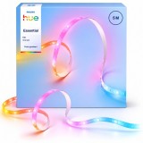 Kit banda LED RGB inteligenta dublu-adeziva pentru interior Philips Hue Essential, 220 - 240 V, 3 W/m, lumina multicolora, 5 m, IP20, cu adaptor