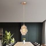 Greelustr Candelabru HQ-SG-04, Candelabru de cristal pentru bucatarie, sufragerie, hol, dormitor, E26/E27 (exclus becul), otel+cristal